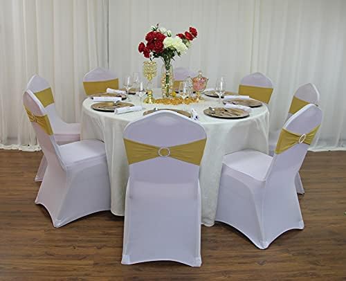 WELMATCH Gold Stretch Spandex Chair Covers 24 PCS