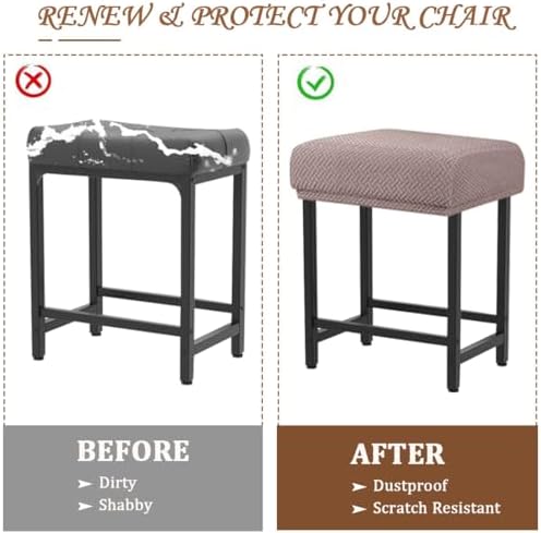 Levoberg Rectangular Bar Stool Covers Set of 2 Taupe