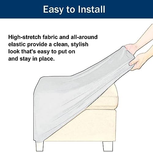 YOPOIY Rectangular Ottoman Cover with Stretch Spandex - 13 x 13