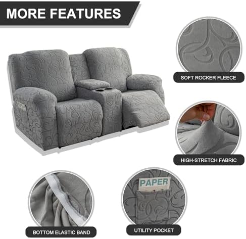 YUEANG Recliner Loveseat Cover with Center Console 1