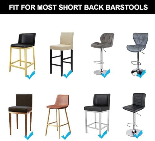 Light Blue Stretch Velvet Bar Stool Covers Set of 4