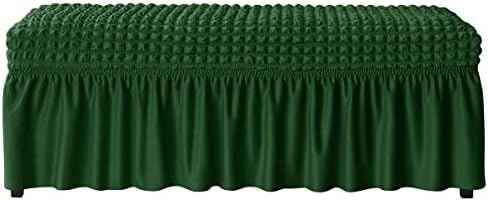 Soft Stretch Dining Bench Slipcover with Skirt Protector