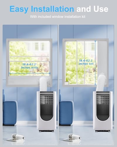 8000 BTU Portable Air Conditioner with 4 Modes and Remote Control