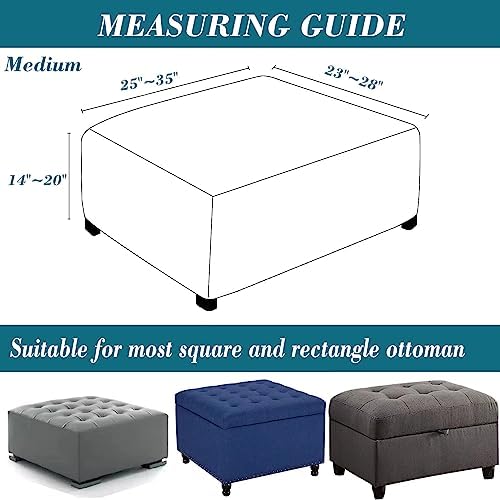 HFCNMY Stretch Knitted Ottoman Slipcover - Medium