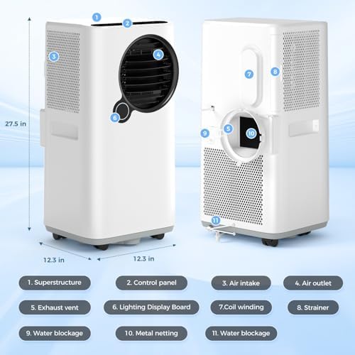 16000 BTU Smart Portable Air Conditioner with Cooling Dehumidifier Fan