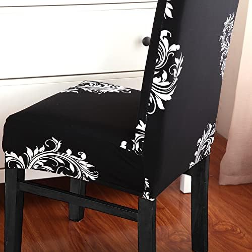 Dining Chair Covers Set of 4 Stretch Slipcovers Black Wing High Back