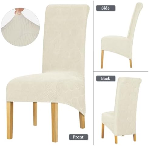 Lellen Waterproof Chair Covers Set of 4 - Cream
