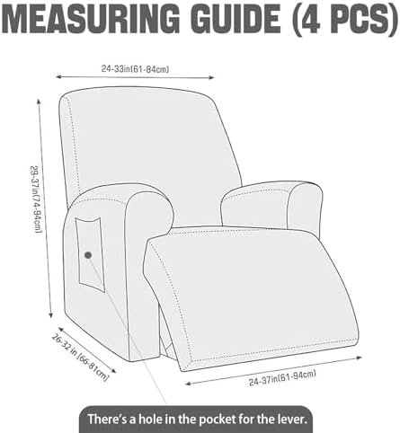 Northern Brothers Recliner Slipcover Set of 4 Soft and Elastic
