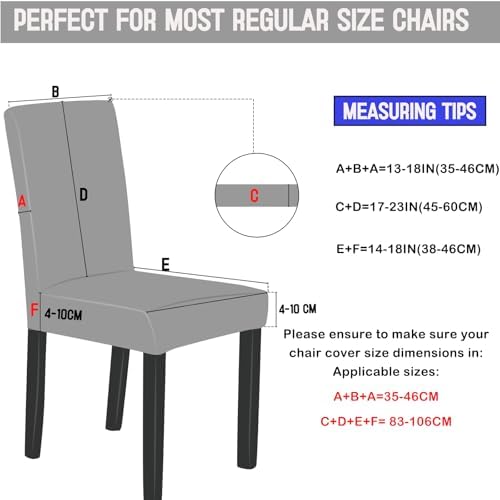 Qubjus Dining Chair Covers Set of 6 Stretchable Washable with Skirt