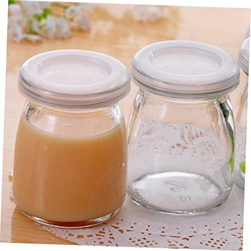 PRETYZOOM 5pcs Pudding Bottles with Lids for Party Favors
