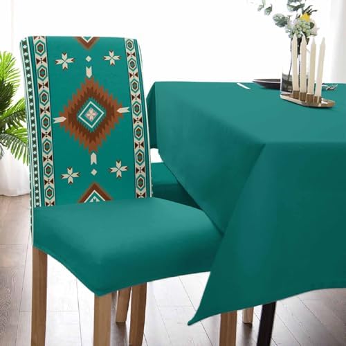 Turquoise Southwest Dining Chair Cover Set of 6 1