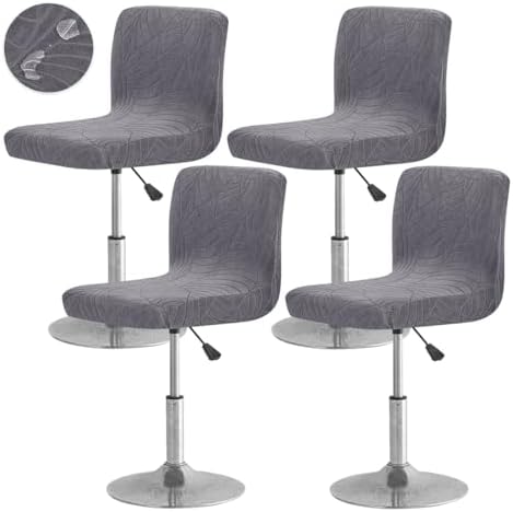 Dark Gray Bar Stool Covers 4 Pack for Counter Height Stools