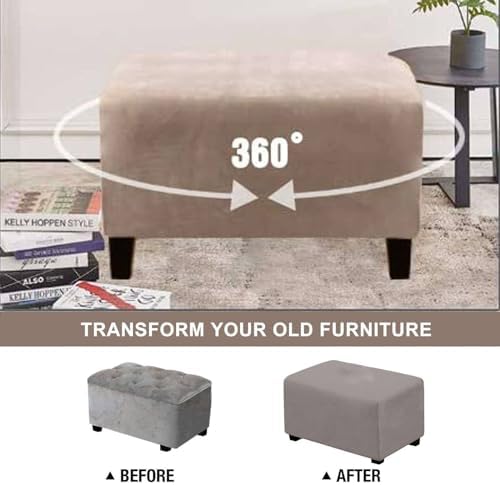 Waterproof Velvet Ottoman Cover for Folding Stool - Brown
