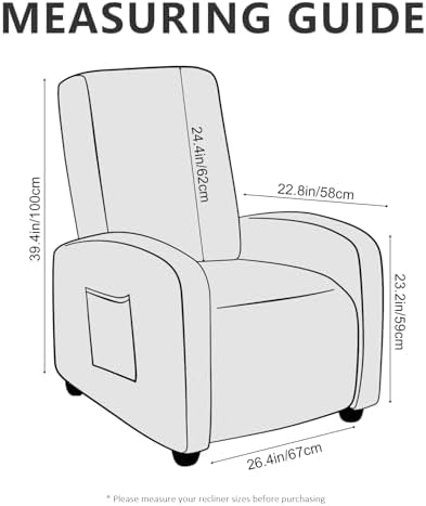 Leather Look Recliner Chair Covers 4-Piece Set
