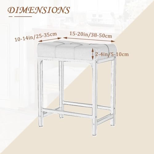 Levoberg Rectangle Bar Stool Slipcover Set of 2 Beige 1