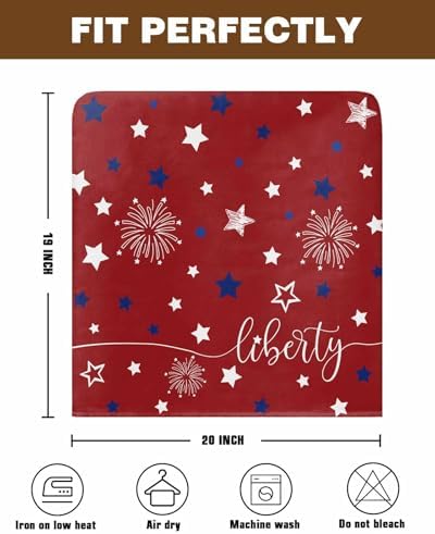Independence Day Chair Back Covers Set of 4 Red American Flag Fireworks