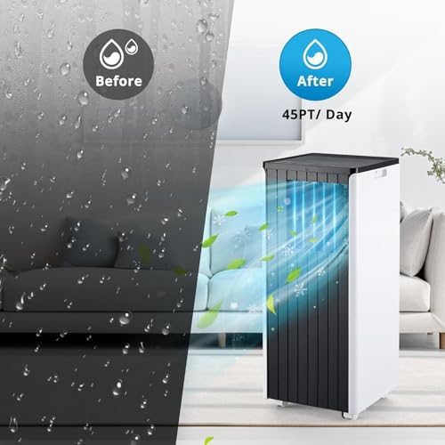 LALFPET 8000 BTU Portable Air Conditioner with Cooling Dehumidifier and Fan