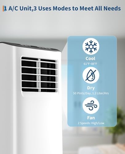 GarveeHome 8000 BTU Portable AC Unit 3-in-1