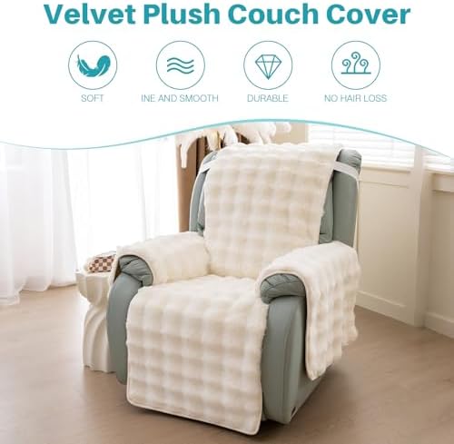TOPCHANCES Thick Plush Rabbit Recliner Chair Cover