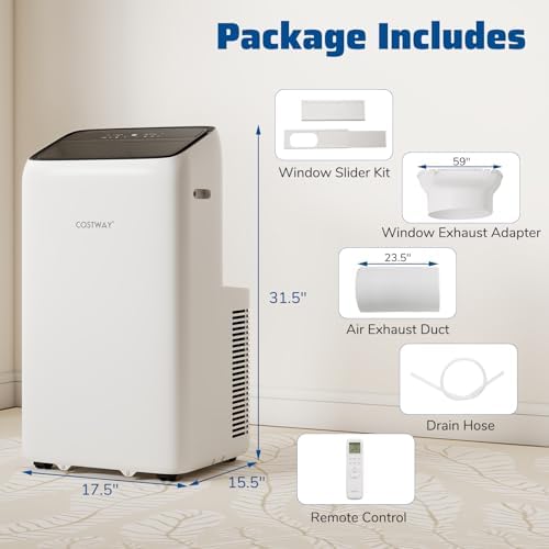 COSTWAY 14000 BTU Inverter Portable AC with 3 in 1 Features