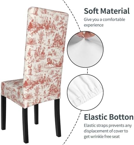 GeRRit Red French Country Toile Dining Chair Covers