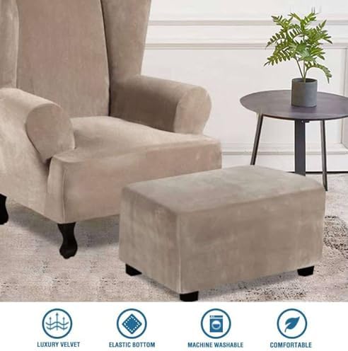 Waterproof Velvet Ottoman Cover for Folding Stool - Brown