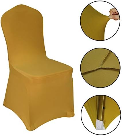 WELMATCH Gold Stretch Spandex Chair Covers 24 PCS