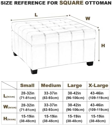Levoberg Waterproof Square Ottoman Cover XL Taupe 1