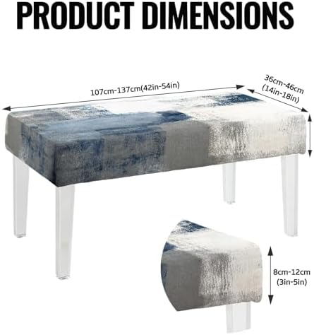 MCALK Blue Stretch Dining Bench Cover