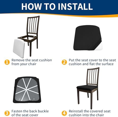 Fafua Waterproof Dining Chair Seat Covers Set of 6