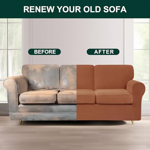 CHUN YI 7 Piece Stretch Sofa Cover for 3 Seater Couch