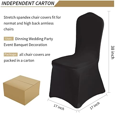 20 Pcs Black Washable Removable Dining Chair Covers