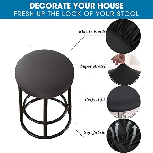 HFCNMY Round Stool Covers 4 Pack Drak Gray 1