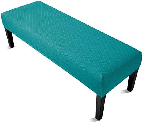 Jacquard Dining Bench Covers Peacock Blue 1