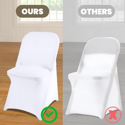 WASIRL Folding Chair Covers White Stretch Spandex