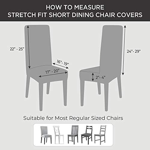 SureFit Stretch Jacquard Dining Chair Cover Gray