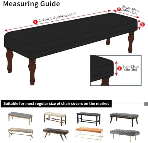 SearchI Waterproof Dining Bench Cover with Drawstrings