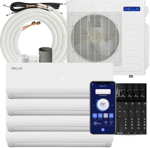 Della 4 Zone Mini Split AC Unit 36K BTU 19 SEER2 208-230V