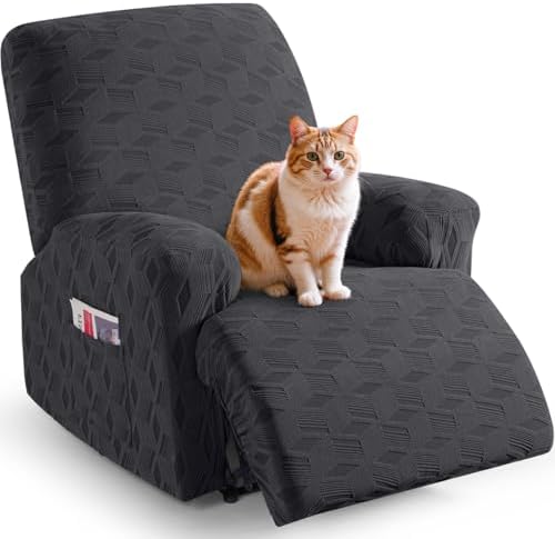 TAOCOCO Recliner Chair Cover 3-Piece Set Charcoal Gray