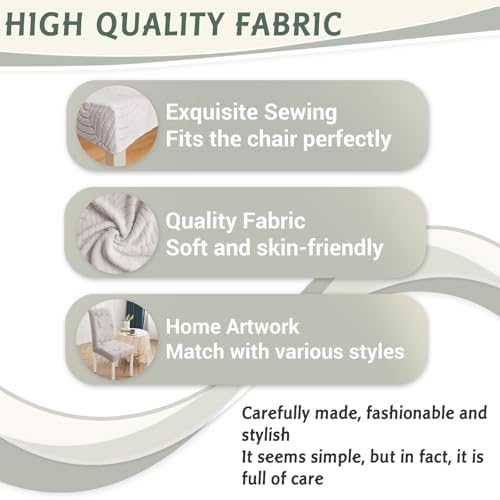 Oloepfo Dining Chair Covers Set of 6 Light Grey