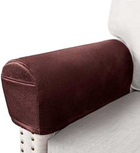 Leather Look Armrest Covers Set of 2 for Sofa Chair
