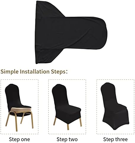 20 Pcs Black Washable Removable Dining Chair Covers