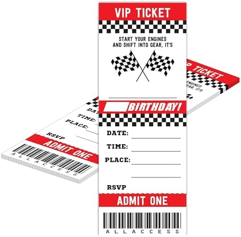Start Your Engines Birthday Invitation Set with Envelopes