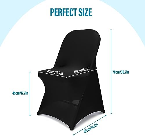 LEBENGURU Stretch Spandex Chair Covers 30PCS Black 1