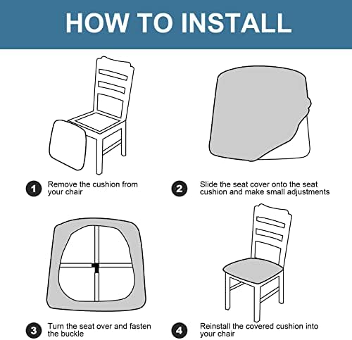 Genina Waterproof Dining Chair Covers 6 PCS