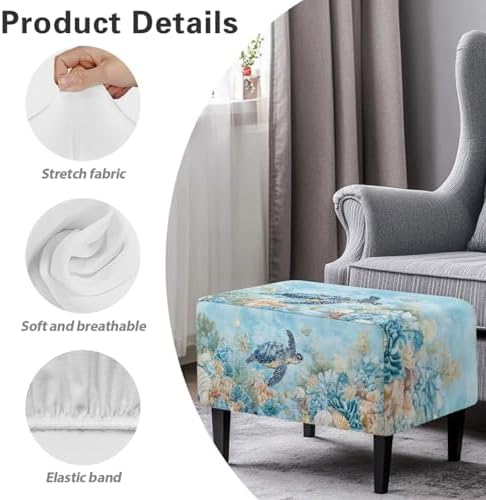 Eritanaer Sea Turtle Stool Cover with Elastic Band