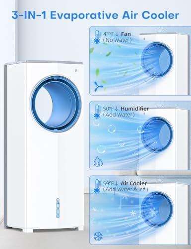 MYICY 32 Inch Bladeless Evaporative Air Cooler