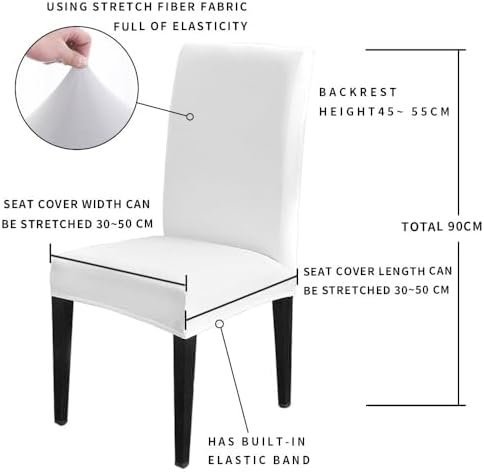 4 Pcs Stretch Spandex Dining Chair Covers with Abstract Geometric Stripes
