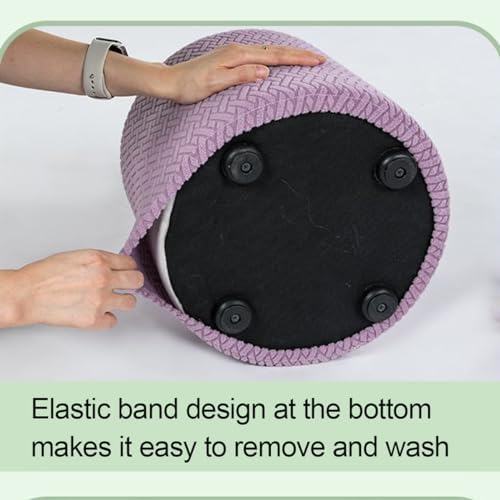Custom Round Ottoman Stool Cover with Velvet Fabric 31-63cm