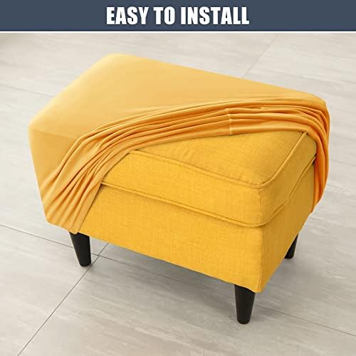 CONRUSER Velvet Ottoman Cover for Living Room Stool
